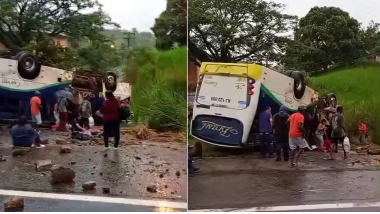 Capotamento de Ônibus Deixa 25 Feridos em Itaperuna, RJ