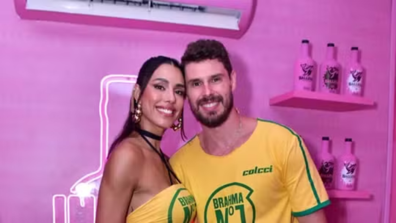 Bruninho e Ana Laura Magalhães celebram o primeiro Carnaval juntos na Sapucaí