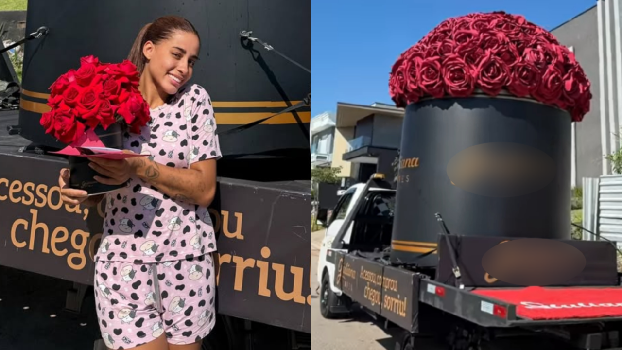 Caminhão de Flores: MC Loma é surpreendida com presente gigante no Dia da Mulher; Saiba quem enviou