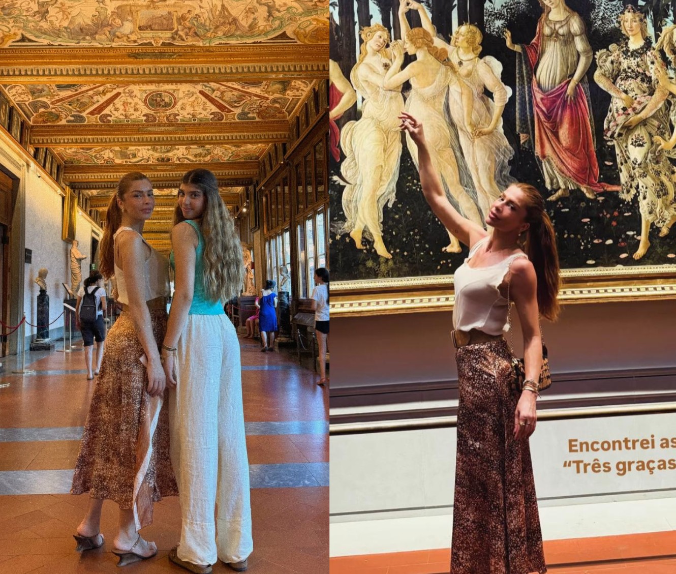 Grazi Massafera e Sofia surpreendem pela semelhança durante viagem à Itália