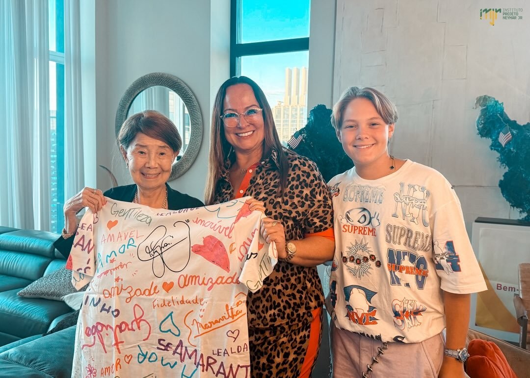 Nadine Gonçalves e Davi Lucca representam o Instituto Neymar Jr. em evento de educação e esporte em Nova York