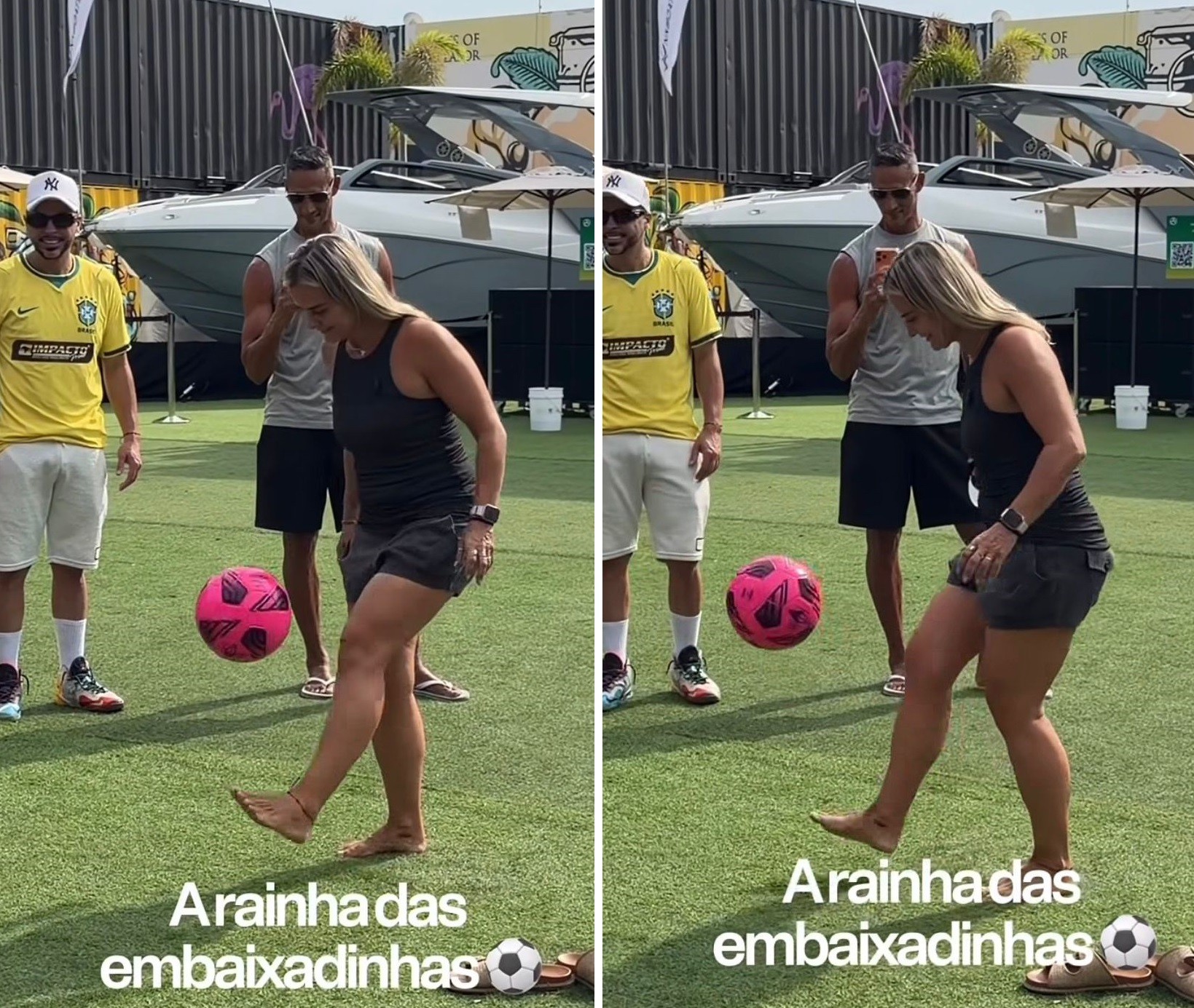 Milene Domingues impressiona com 100 embaixadinhas nos EUA durante a Copa do Mundo
