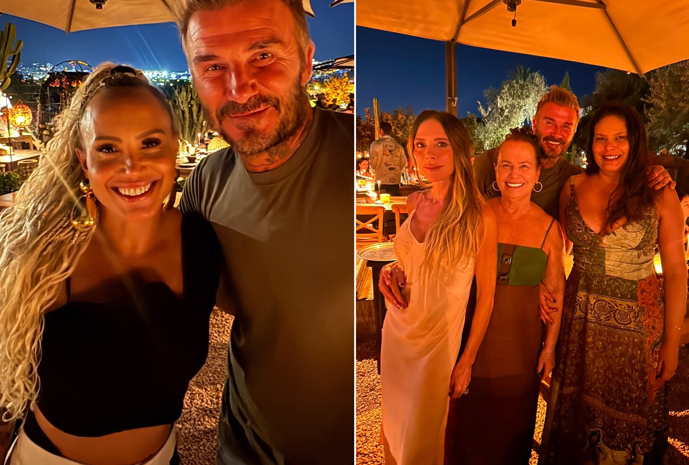 David e Victoria Beckham jantam com a família de Ronaldo Nazário em Ibiza