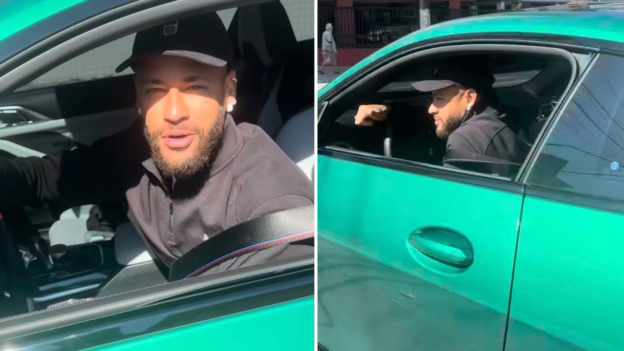 Neymar em Santos dirige carro de luxo avaliado em R$ 1 milhão sem seguranças