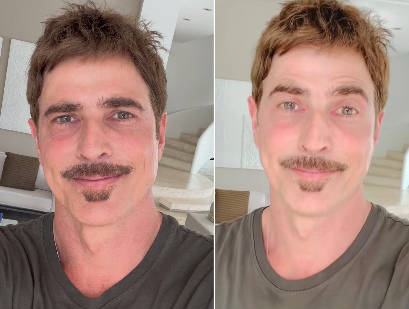 O novo visual de Reynaldo Gianecchini surpreende e rende elogios dos fãs