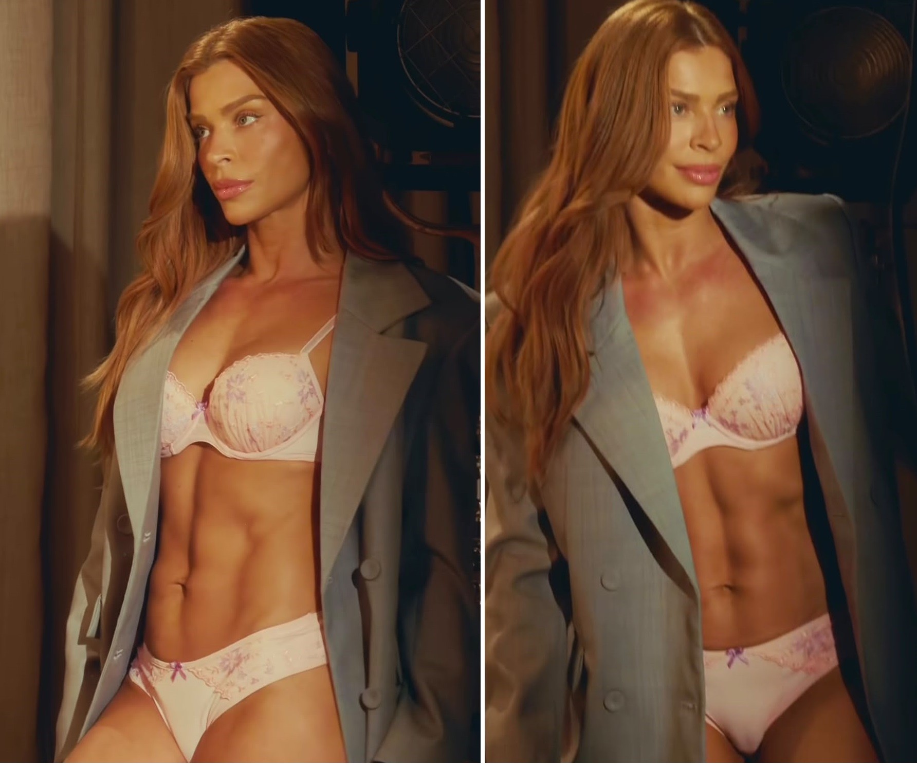Grazi Massafera exibe abdômen trincadíssimo em campanha de lingerie