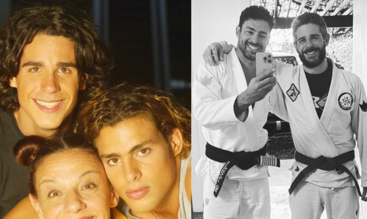 Atores Cauã Reymond e Pedro Neschling se reencontram após 20 anos