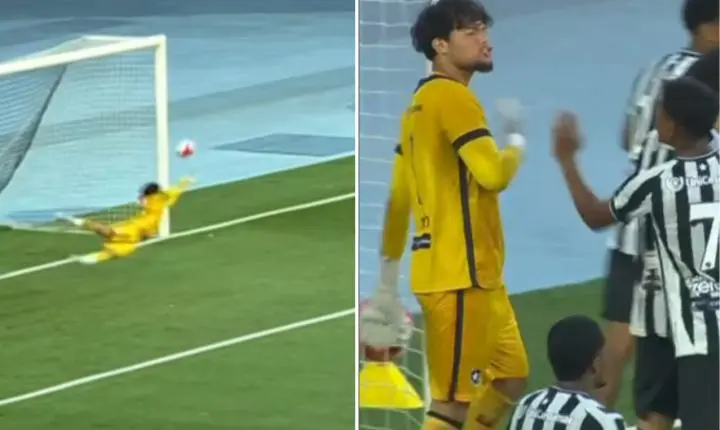 Bruno Samudio brilha no Brasileirão sub-17 com defesa de pênalti pelo Botafogo