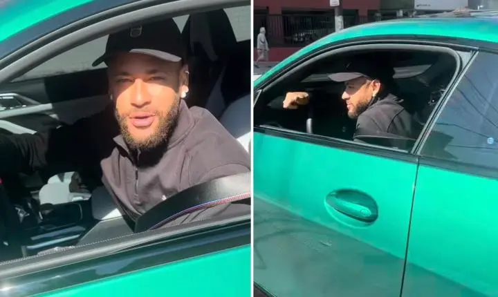 Neymar em Santos dirige carro de luxo avaliado em R$ 1 milhão sem seguranças
