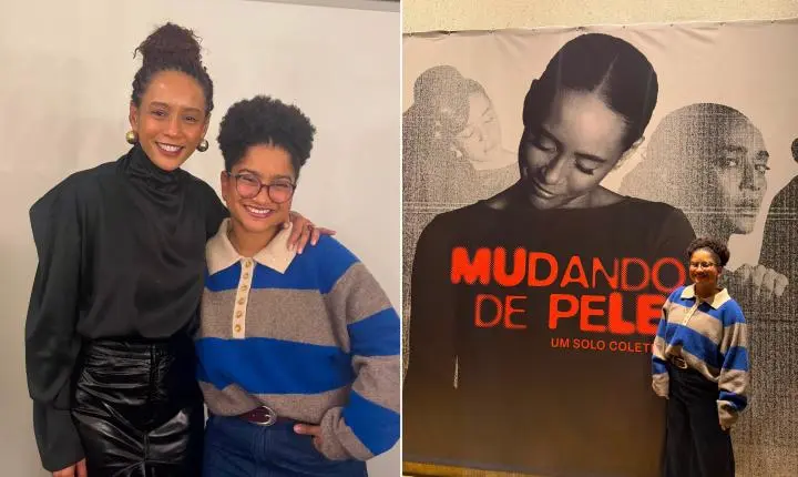 Ex-BBB Tia Milena conhece Taís Araújo em São Paulo e busca seu registro profissional