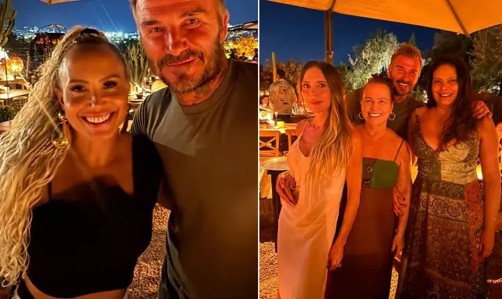David e Victoria Beckham jantam com a família de Ronaldo Nazário em Ibiza