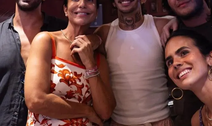 Ivete Sangalo na França surge ao lado do filho e do namorado em balada