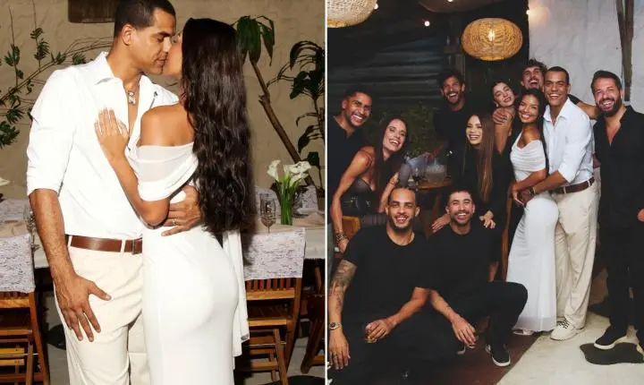 Mell Muzzillo compartilha fotos inéditas de seu noivado com Marcello Melo Jr.