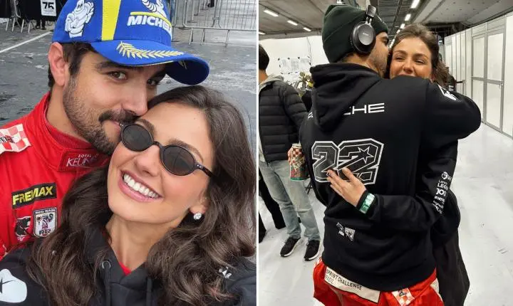 Vitória Bohn celebra momento com Caio Castro em Interlagos