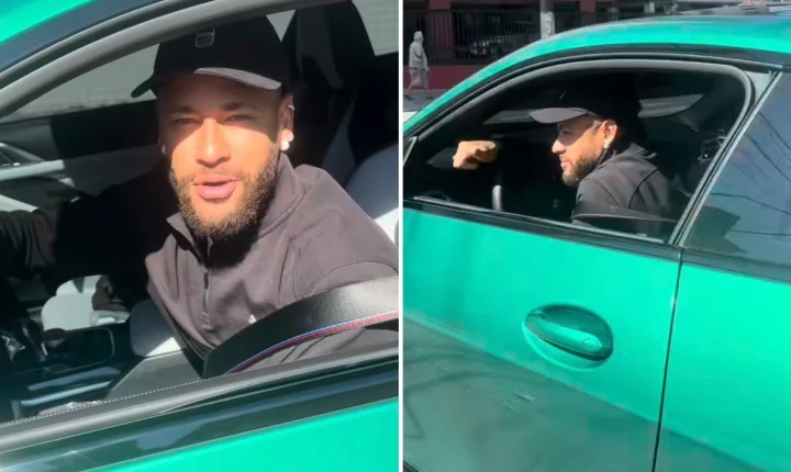 Neymar em Santos dirige carro de luxo avaliado em R$ 1 milhão sem seguranças