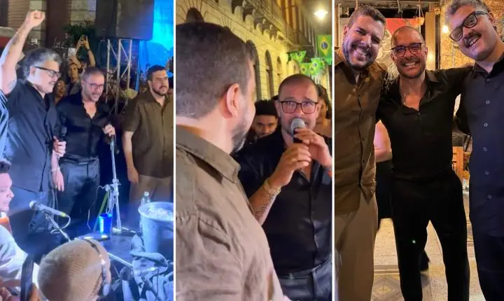 Diogo Nogueira em roda de samba surpreende músicos e fãs no Centro do Rio