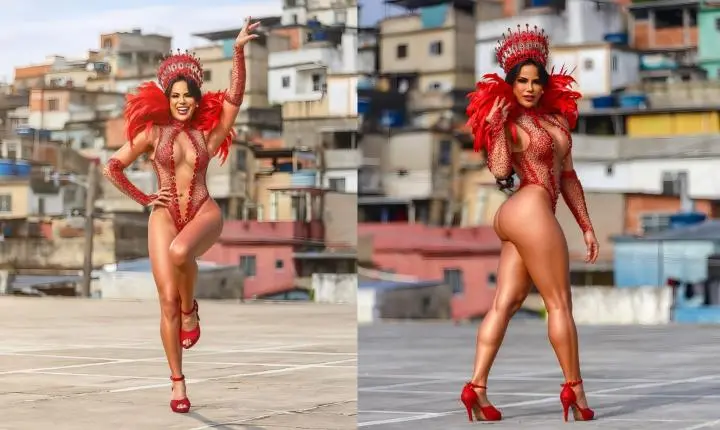 Alice Alves faz ensaio no Morro de São Carlos rumo ao centenário da Estácio de Sá