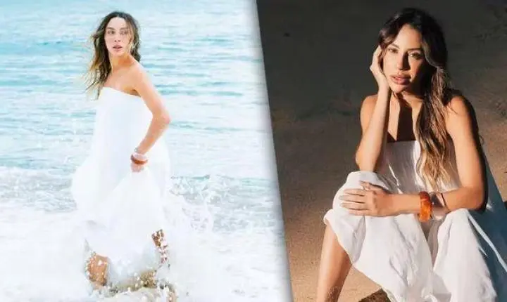 Renata Saldanha encanta em ensaio na praia e gera burburinho nas redes sociais
