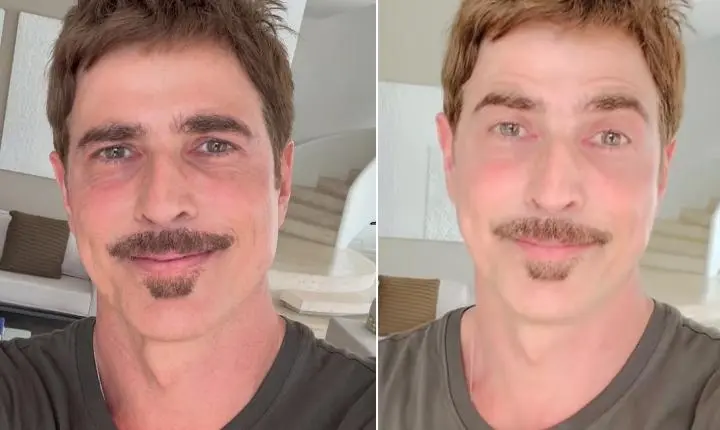 O novo visual de Reynaldo Gianecchini surpreende e rende elogios dos fãs