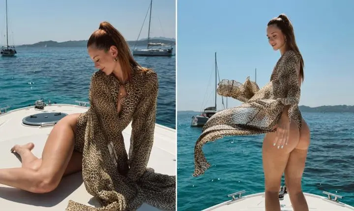 Amanda Araújo esbanja estilo de maiô durante férias na Itália com a família